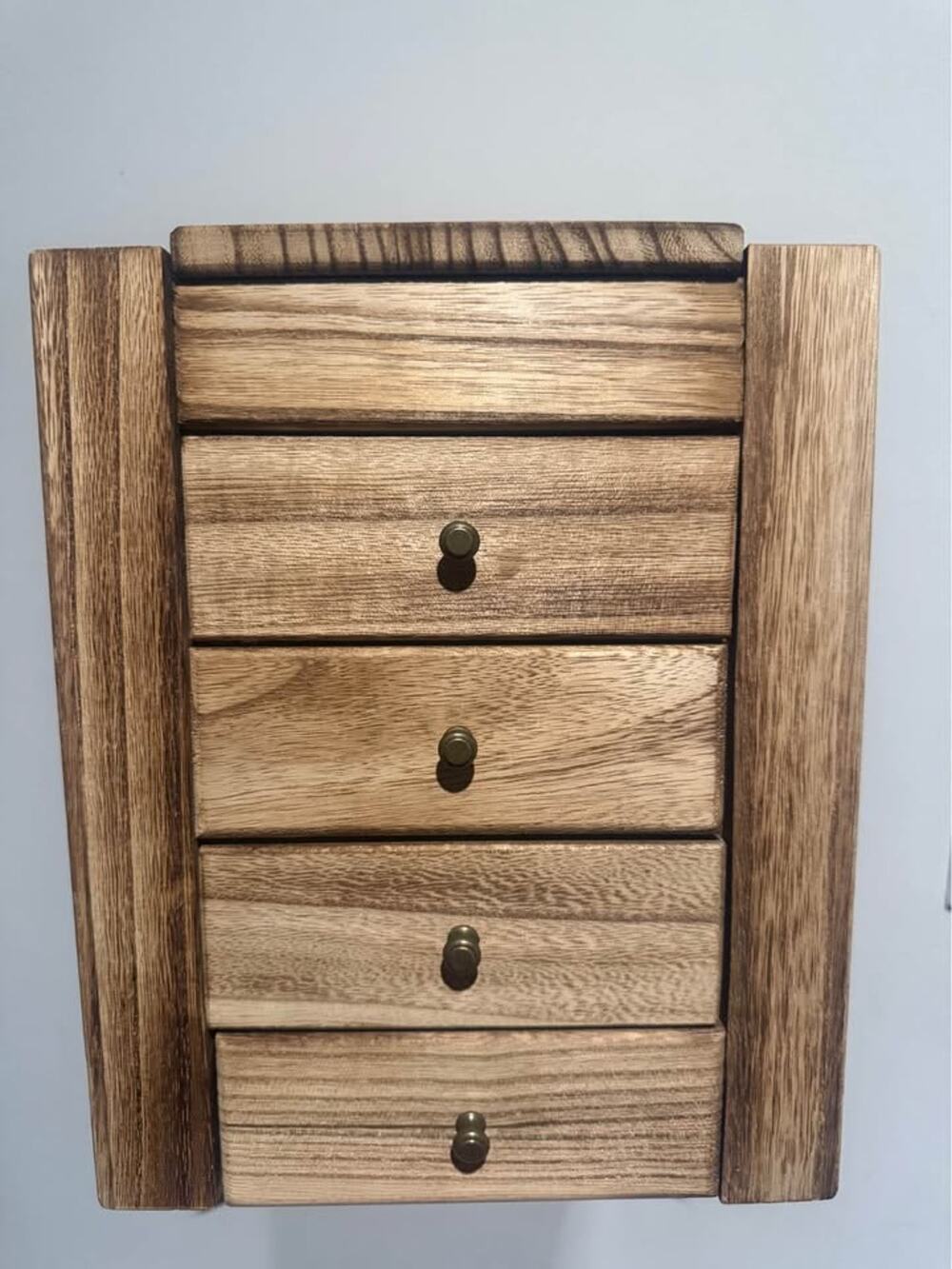 5-Layer Wooden Jewelry Box with Mirror & Side Doors